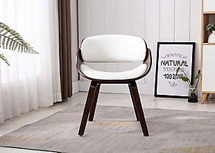 Vanity Art White Synthetic Leather Leisure Chair, , rollover