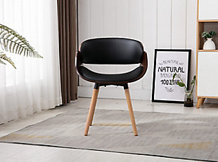 Vanity Art Black Synthetic Leather Leisure Chair, , rollover