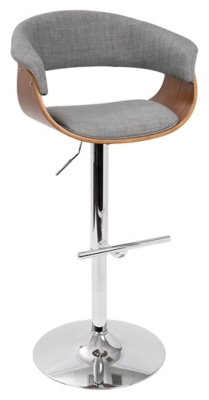 Verdana Adjustable Height Bar Stool with Swivel, Light Gray, large