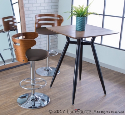 Cameron Adjustable Height Bar Stool with Swivel, Brown, large