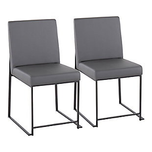 LumiSource High Back Fuji Dining Chair - Set of 2, Black/Gray, large