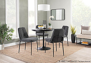LumiSource Smith Dining Chair - Set of 2, Black/Charcoal, rollover