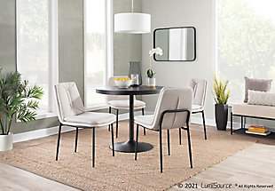 LumiSource Smith Dining Chair Set, Black/Cream, rollover