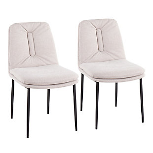 LumiSource Smith Dining Chair Set, Black/Cream, large