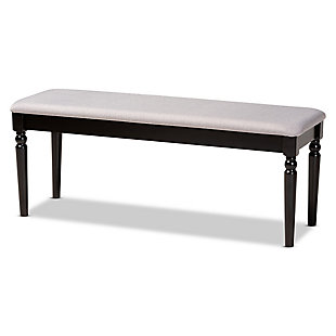 Baxton Studio Giovanni Modern and Contemporary Upholstered  Dining Bench, Gray/Dark Brown, large