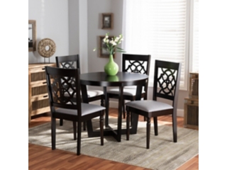 Baxton Studio Valerie Dining Table and 4 Chairs Set