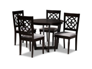 Baxton Studio Valerie Dining Table and 4 Chairs Set