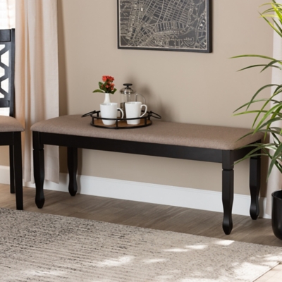 Baxton Studio 48 Corey Dining Bench, Sand/Dark Brown