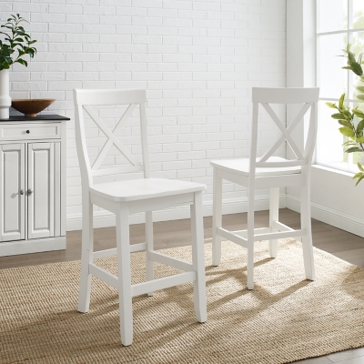 D600007400 X-Back Counter Stool Set, White sku D600007400