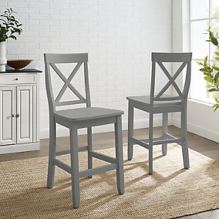 X-Back Counter Stool Set, Gray, rollover