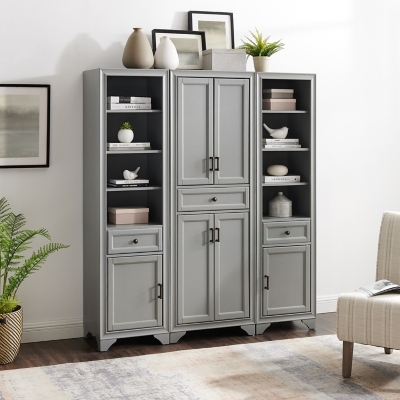 D600007625 Tara 3Pc Pantry Set, Distressed Gray sku D600007625