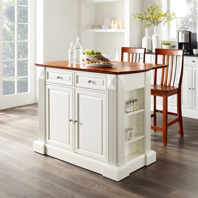 Drop leaf kitchen discount island with stools