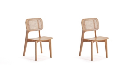 Manhattan Comfort Versailles Dining Chair (Set of 2), Natural, large