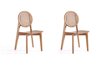 Manhattan Comfort Versailles Dining Chair (Set of 2), Natural, large