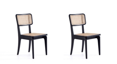 Giverny Dining Chair Set of 2, Black/Natural, large
