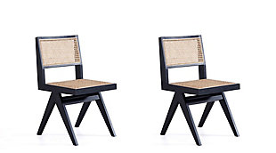 Hamlet Dining Chair Set of 2, Black/Natural, large