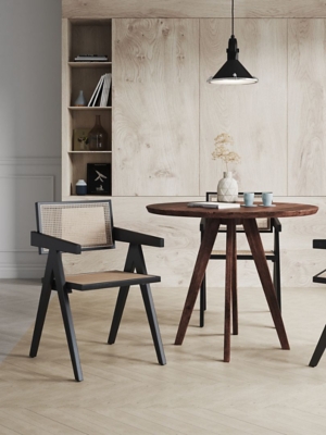 Hamlet Dining Arm Chair, Black/Natural, rollover