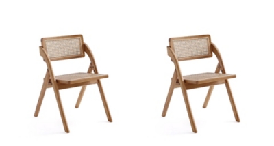 Manhattan Comfort Lambinet Dining Chair (Set of 2), Natural, large