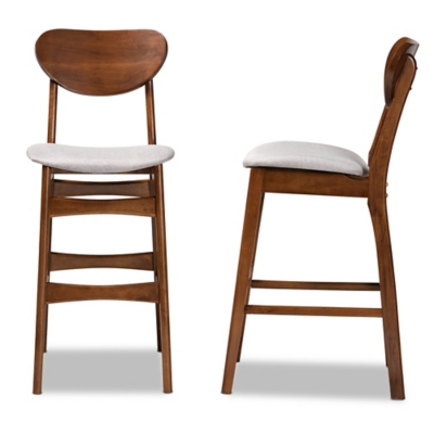 Baxton Studio Katya Upholstered Bar Stool Set of 2 - Thumbnail 3