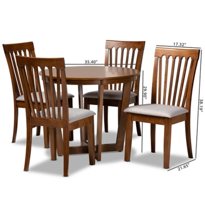 Baxton Studio Andi Dining Table and 4 Chairs Set - Thumbnail 2