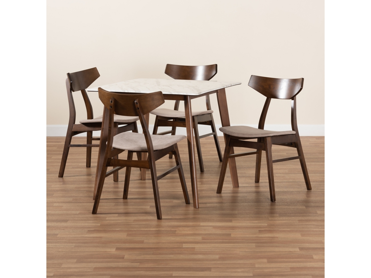 Baxton Studio Pearson Dining Table and 4 Chairs Set Ashley