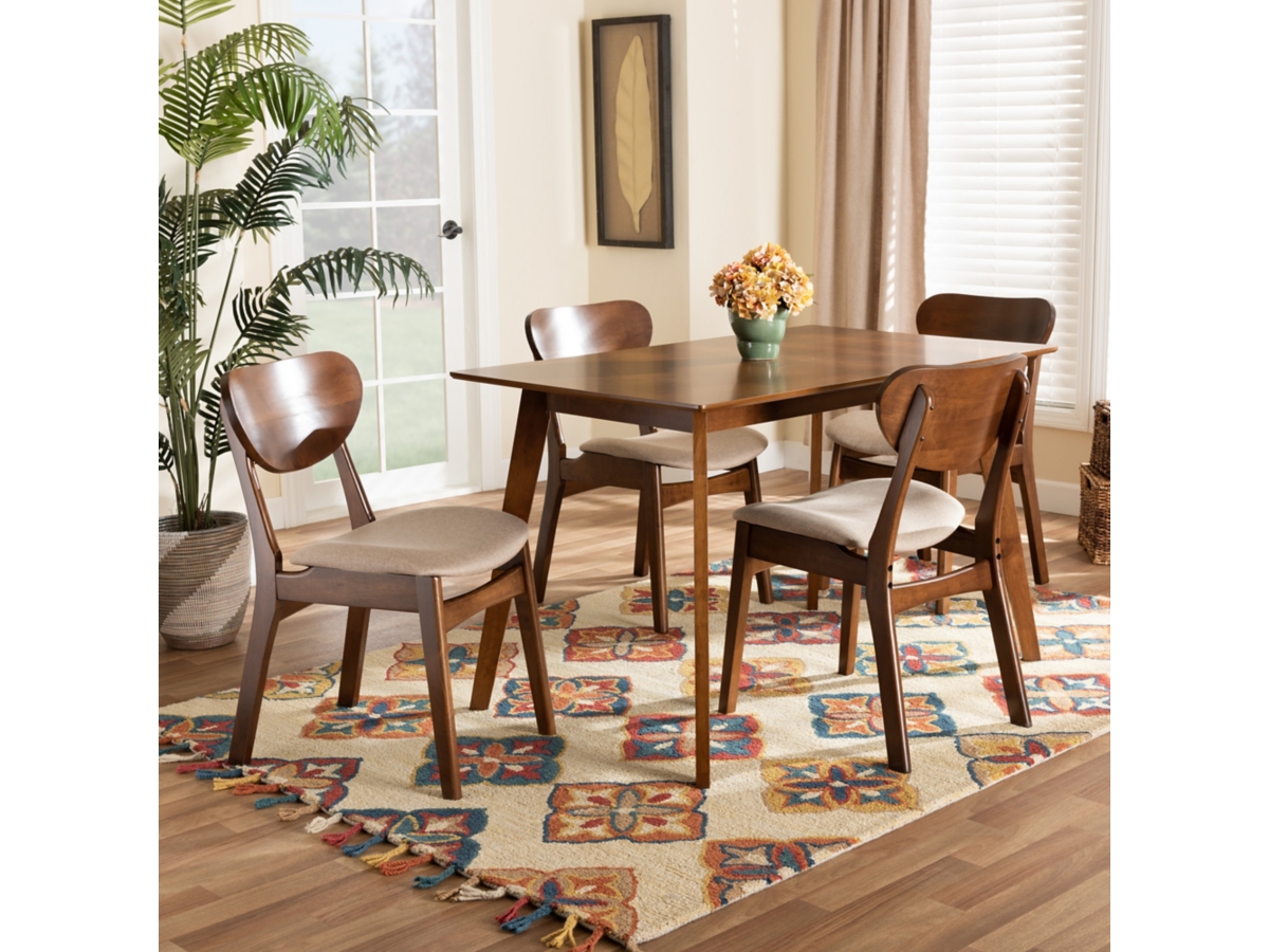 Baxton Studio Katya Upholstered 5 Piece Dining Set Ashley