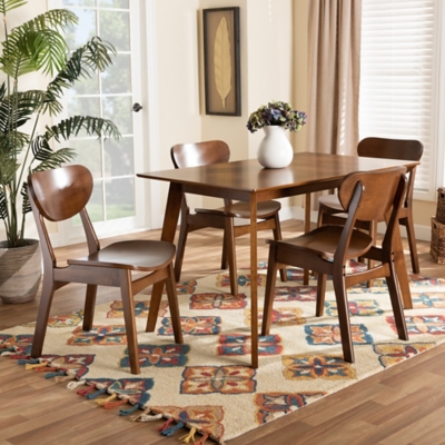 Baxton Studio Katya Dining Table and 4 Chairs Set - Thumbnail 4