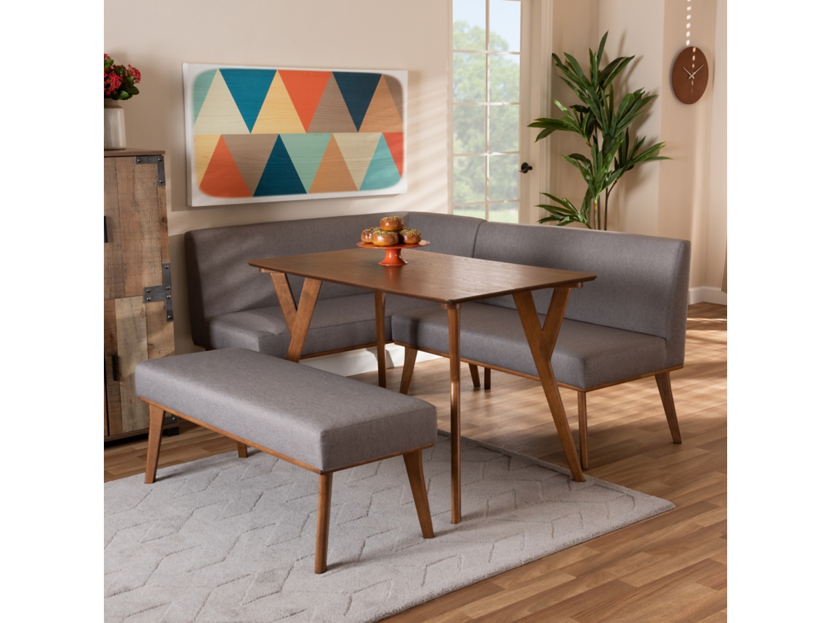 Baxton Studio Odessa Dining Nook Set Ashley