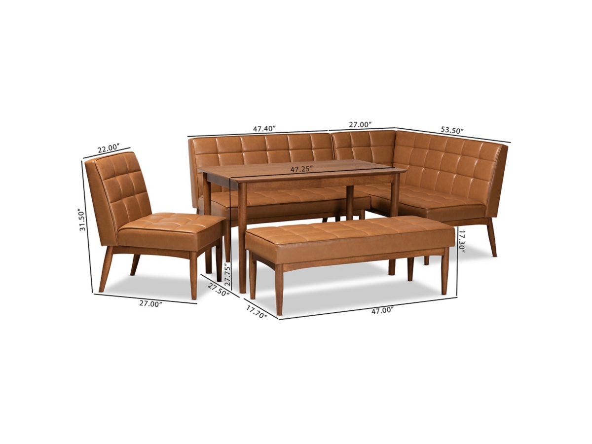 Baxton Studio Sanford Dining Nook Set Ashley