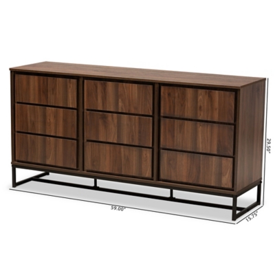 Baxton Studio Neil 3-Door Dining Room Sideboard Buffet - Thumbnail 4