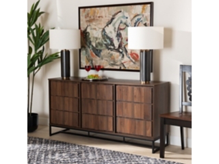 Baxton Studio Neil 3-Door Dining Room Sideboard Buffet