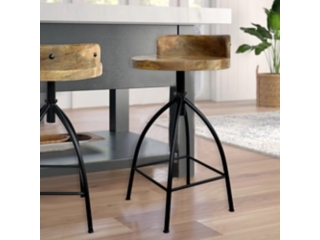 Benzara.inc Pia Adjustable Swivel Bar Stool