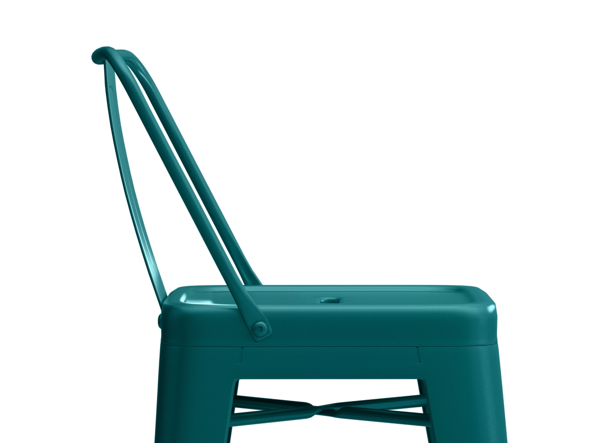 Simpli Home Rayne Counter Height Bar Stool (Set of 4), Teal Blue, large