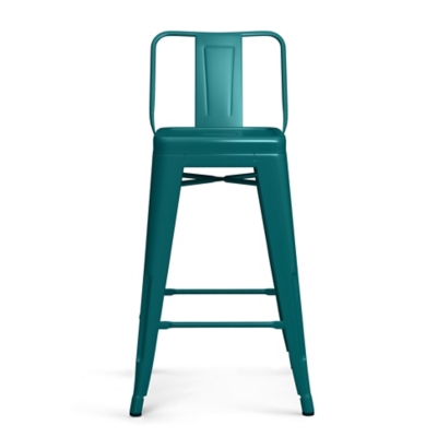 Simpli Home Rayne Counter Height Bar Stool (Set of 4), Teal Blue, large