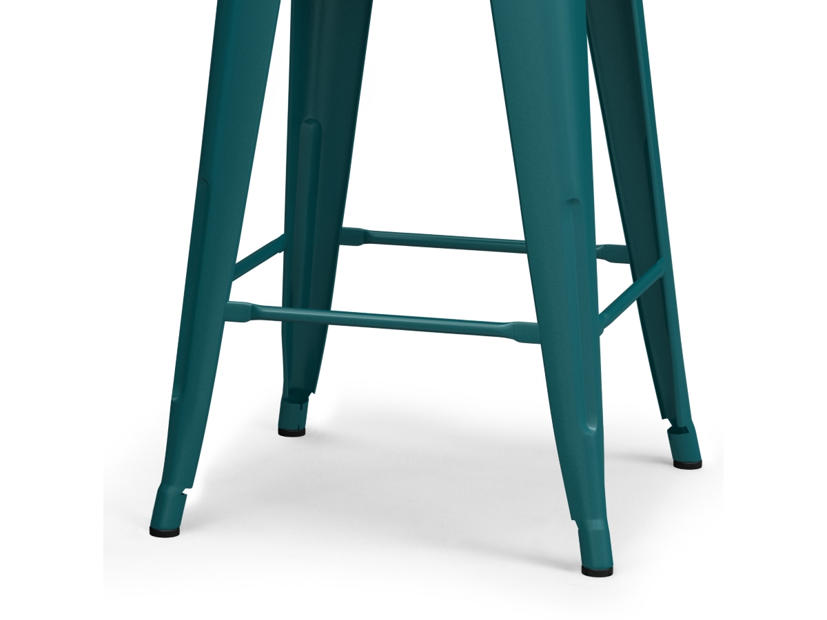 Simpli Home Rayne Counter Height Bar Stool (Set of 4), Teal Blue, large