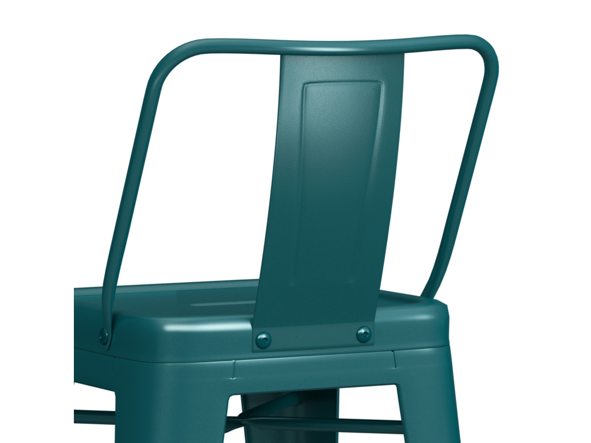Simpli Home Rayne Counter Height Bar Stool (Set of 4), Teal Blue, large