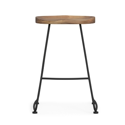 Simpli Home Amberly Saddle Counter Height Bar Stool (Set of 2), , large