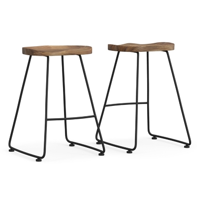 Simpli Home Amberly Saddle Counter Height Bar Stool (Set of 2), , large