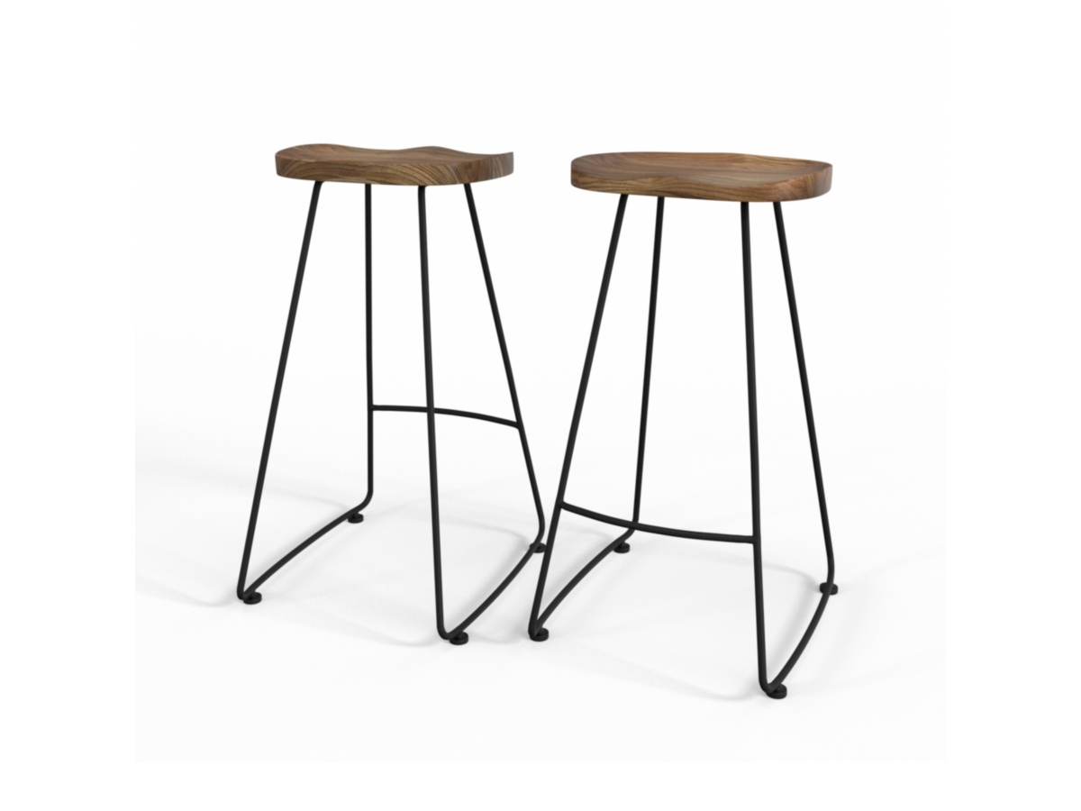 Simpli Home Amberly Saddle Bar Stool (Set of 2), , large