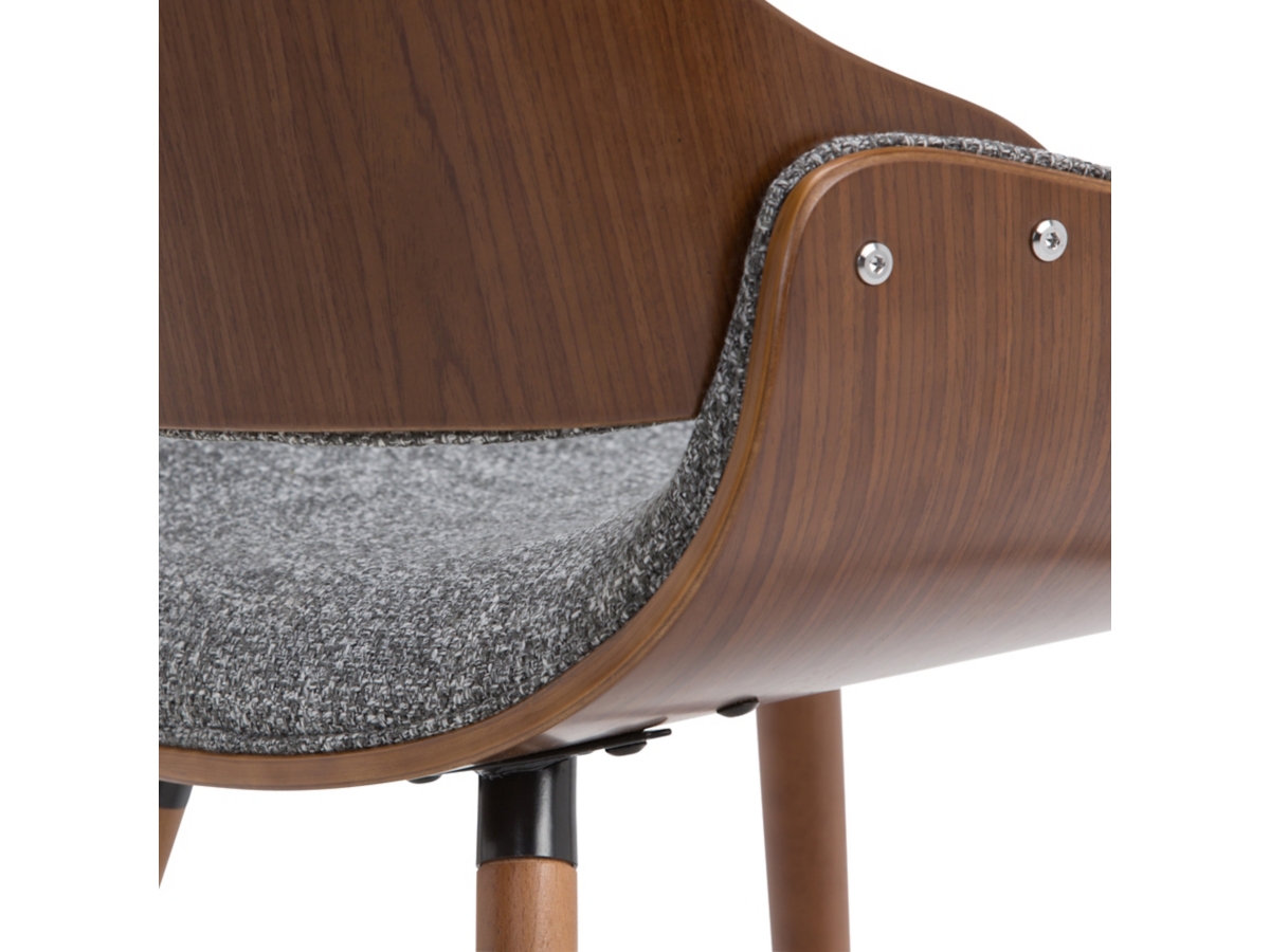 Simpli Home Malden Dining Chair with Hard Back, Gray/Brown, large