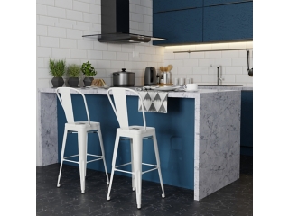 Simpli Home Fletcher Counter Height Bar Stool (Set of 2)