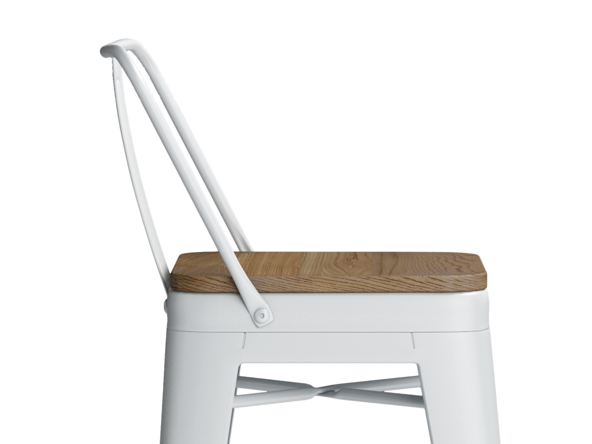 Simpli Home Rayne Counter Height Bar Stool (Set of 4), White, large