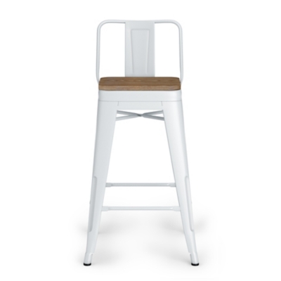 Simpli Home Rayne Counter Height Bar Stool (Set of 4), White, large