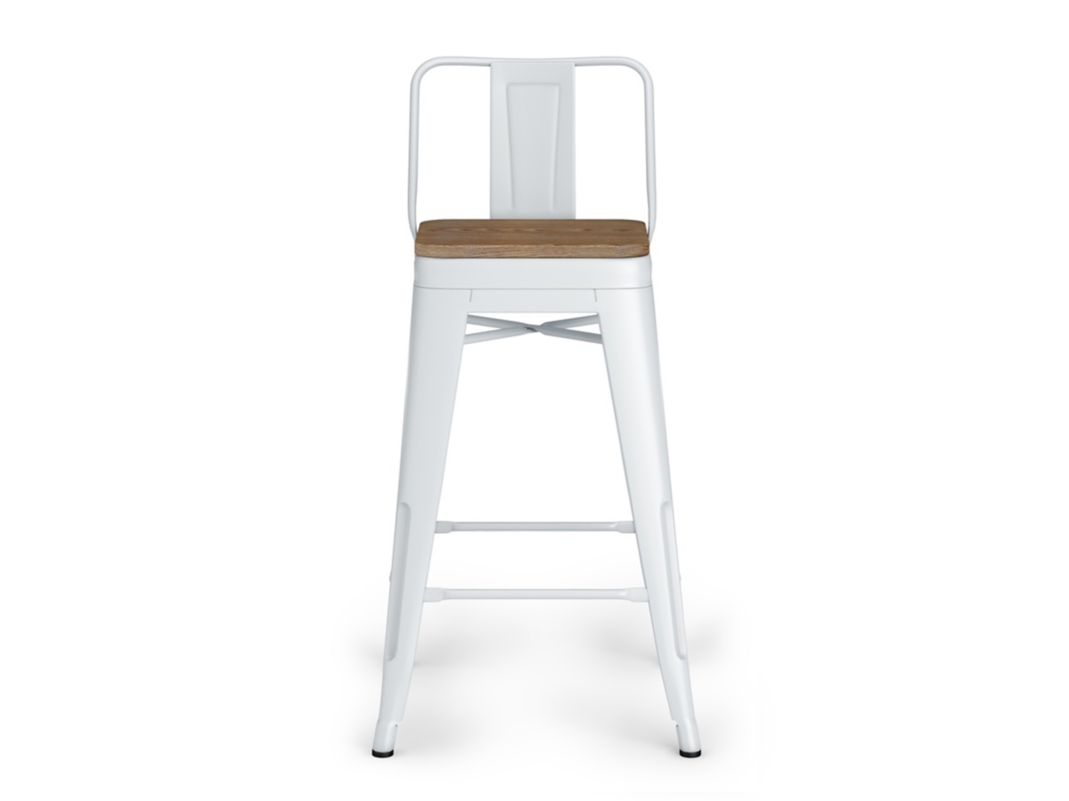 Simpli Home Rayne Counter Height Bar Stool (Set of 4), White, large