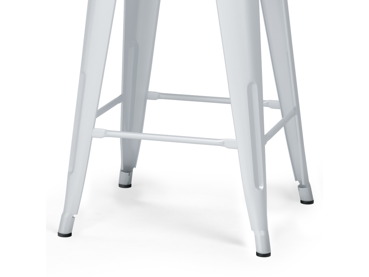 Simpli Home Rayne Counter Height Bar Stool (Set of 4), White, large