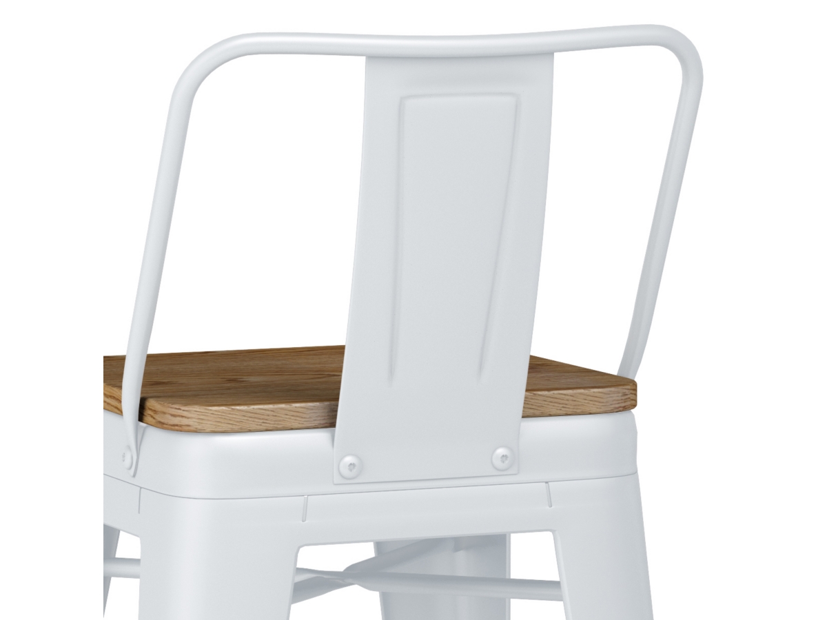 Simpli Home Rayne Counter Height Bar Stool (Set of 4), White, large