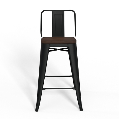 Simpli Home Rayne Counter Height Bar Stool (Set of 4), Black, large