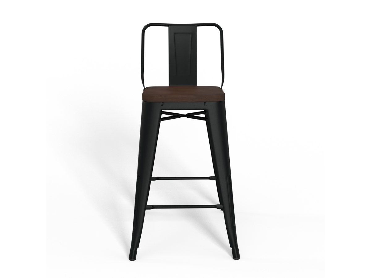 Simpli Home Rayne Counter Height Bar Stool (Set of 4), Black, large