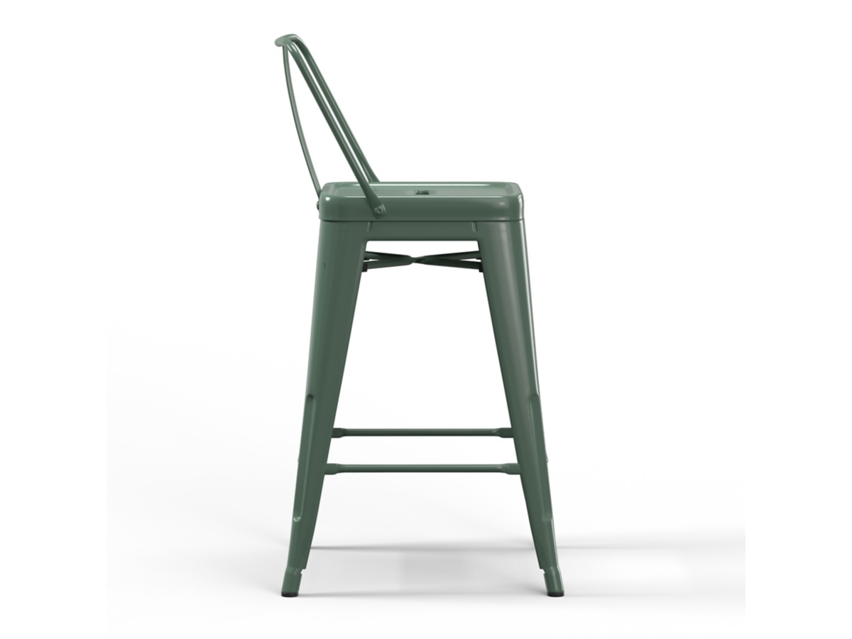 Simpli Home Rayne Counter Height Bar Stool (Set of 4), Deep Sage Green, large
