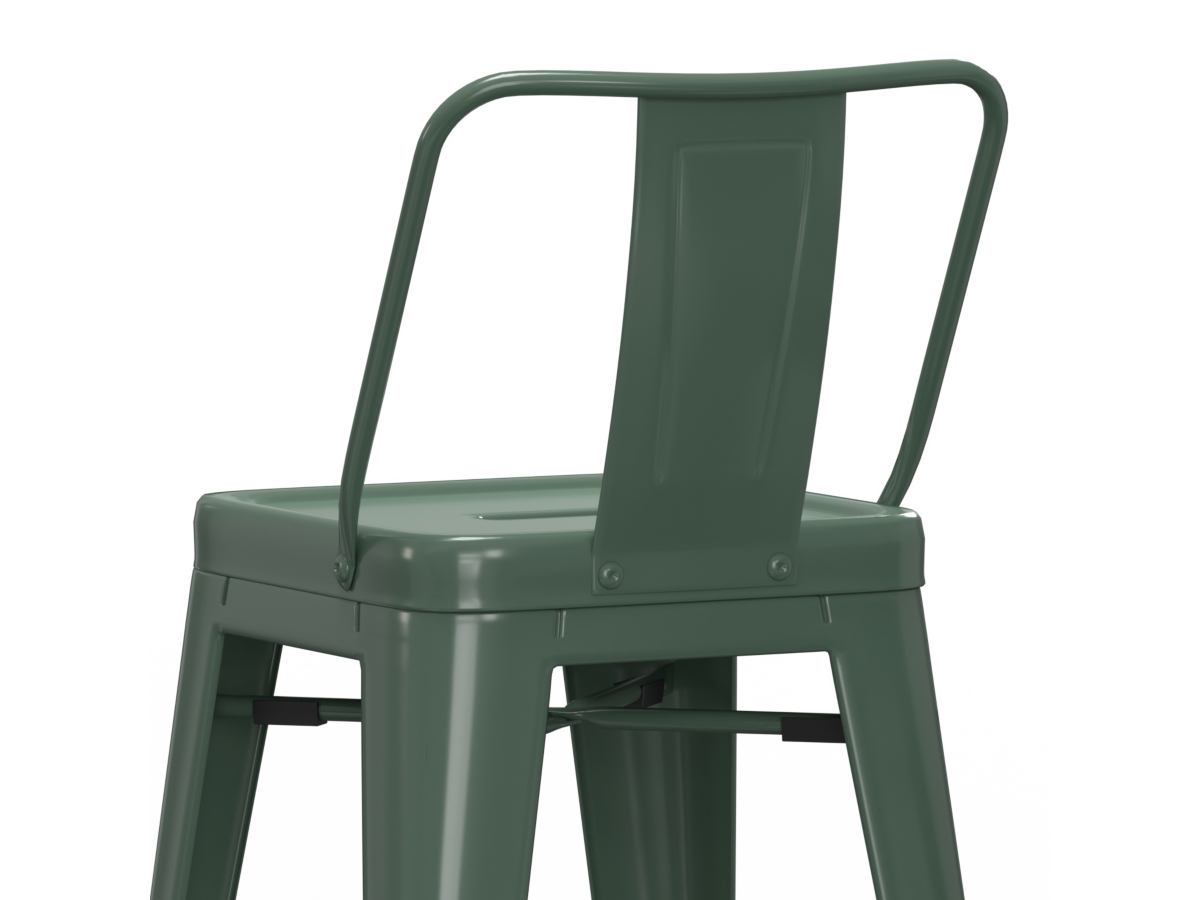 Simpli Home Rayne Counter Height Bar Stool (Set of 4), Deep Sage Green, large